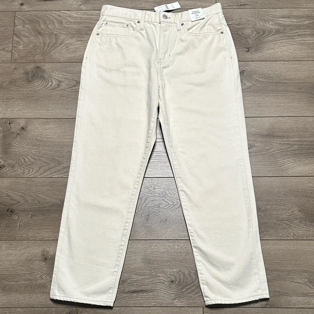 J. Crew Slouch‎ Boyfriend High Rise Ankle Jeans Tan Size 28.